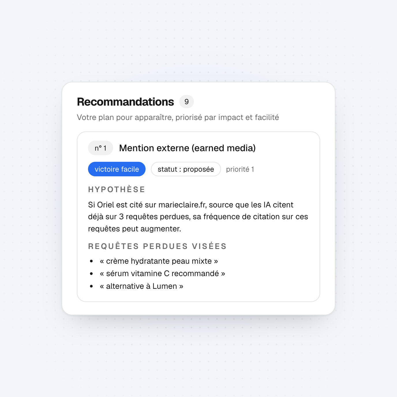 Plan d'action Referis : recommandations priorisées par impact